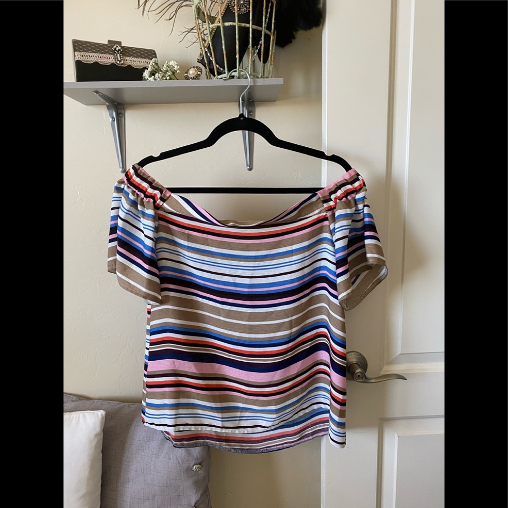 NWOT Blue Rain off the shoulder top